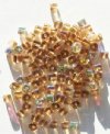 100 5mm Transparent Smoke Topaz AB Cube Beads